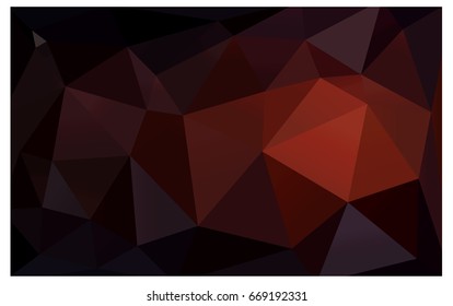 Dark Red vector polygonal illustration, which consist of triangles. Triangular pattern for your business design. Geometric background in Origami style with gradient. 