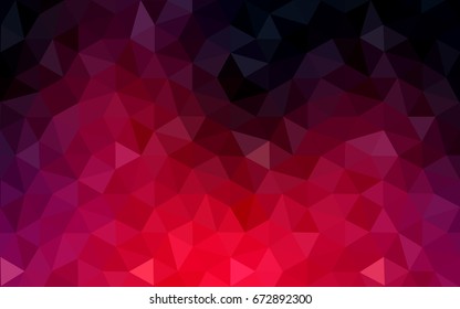 Dark Red vector polygonal illustration, which consist of triangles. Triangular design for your business. Creative geometric background in Origami style with gradient