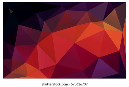 Dark Red vector polygonal illustration, which consist of triangles. Triangular design for your business. Creative geometric background in Origami style with gradient