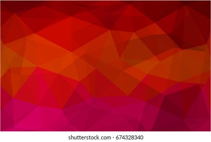 Dark Red vector polygonal illustration, which consist of triangles. Triangular pattern for your business design. Geometric background in Origami style with gradient. 