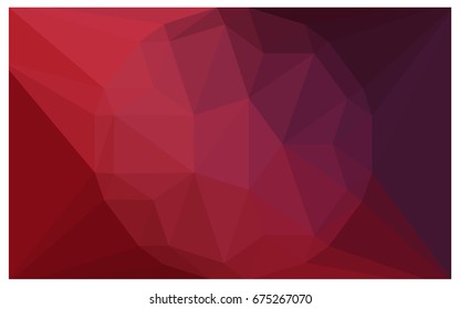 Dark Red vector polygonal illustration, which consist of triangles with a gemstone in center. Triangular design of a huge diamond for your business. Creative geometric background of gems.