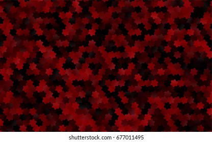 Dark Red vector polygonal illustration, which consist of hexagons. Hexagonal pattern for your business design. Geometric background in Origami style with gradient. 
