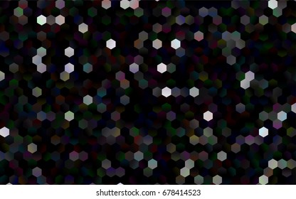 Dark Red vector polygonal illustration, which consist of hexagons. Hexagonal pattern for your business design. Geometric background in Origami style with gradient. 