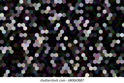 Dark Red vector polygonal illustration, which consist of hexagons. Hexagonal pattern for your business design. Geometric background in Origami style with gradient. 