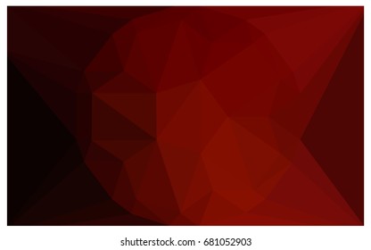 Dark Red vector polygonal illustration, which consist of triangles with a gemstone in center. Triangular design of a huge diamond for your business. Creative geometric background of gems.