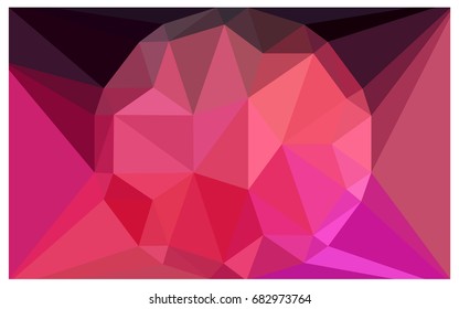 Dark Red vector polygonal illustration, which consist of triangles with a gemstone in center. Triangular design of a huge diamond for your business. Creative geometric background of gems.