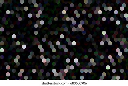 Dark Red vector polygonal illustration, which consist of hexagons. Hexagonal design for your business. Creative geometric background in Origami style with gradient