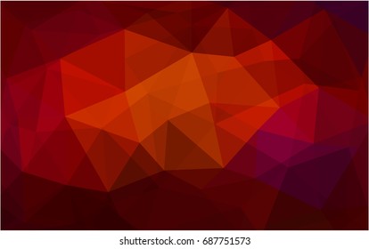 Dark Red vector polygonal illustration, which consist of triangles. Triangular pattern for your business design. Geometric background in Origami style with gradient. 