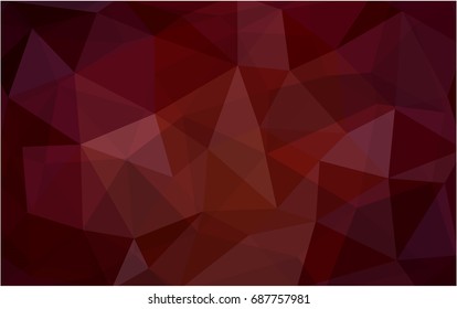 Dark Red vector polygonal illustration, which consist of triangles. Triangular pattern for your business design. Geometric background in Origami style with gradient. 