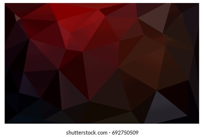 Dark Red vector polygonal illustration, which consist of triangles. Triangular design for your business. Creative geometric background in Origami style with gradient