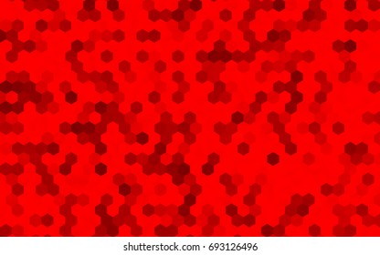 Dark Red vector polygonal illustration, which consist of hexagons. Hexagonal pattern for your business design. Geometric background in Origami style with gradient. 