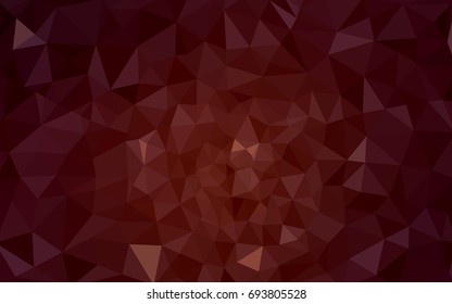 Dark Red vector polygonal illustration, which consist of triangles. Triangular pattern for your business design. Geometric background in Origami style with gradient. 