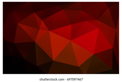 Dark Red vector polygonal illustration, which consist of triangles. Triangular design for your business. Creative geometric background in Origami style with gradient