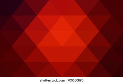 Dark Red vector polygonal illustration, which consist of triangles. Triangular design for your business. Creative geometric background in Origami style with gradient