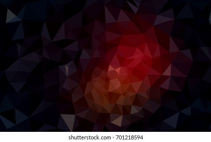 Dark Red vector polygonal illustration, which consist of triangles. Triangular pattern for your business design. Geometric background in Origami style with gradient. 