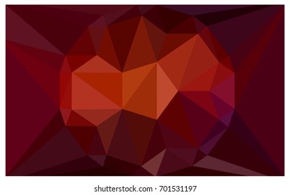 Dark Red vector polygonal illustration, which consist of triangles with a gemstone in center. Triangular design of a huge diamond for your business. Creative geometric background of gems.