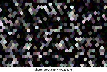 Dark Red vector polygonal illustration, which consist of hexagons. Hexagonal pattern for your business design. Geometric background in Origami style with gradient. 