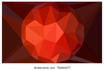 Dark Red vector polygonal illustration, which consist of triangles with a gemstone in center. Triangular design of a huge diamond for your business. Creative geometric background of gems.