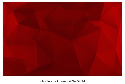 Dark Red vector polygonal illustration, which consist of triangles. Triangular pattern for your business design. Geometric background in Origami style with gradient. 