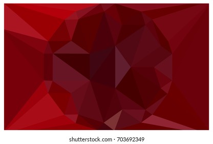 Dark Red vector polygonal illustration, which consist of triangles with a gemstone in center. Triangular design of a huge diamond for your business. Creative geometric background of gems.