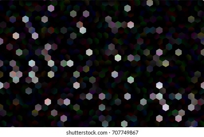 Dark Red vector polygonal illustration, which consist of hexagons. Hexagonal pattern for your business design. Geometric background in Origami style with gradient. 