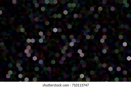 Dark Red vector polygonal illustration, which consist of hexagons. Hexagonal design for your business. Creative geometric background in Origami style with gradient