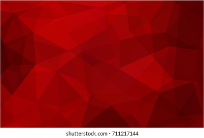 Dark Red vector polygonal illustration, which consist of triangles. Triangular pattern for your business design. Geometric background in Origami style with gradient. 