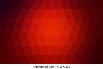 Dark Red vector polygonal illustration, which consist of triangles. Triangular design for your business. Creative geometric background in Origami style with gradient