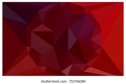 Dark Red vector polygonal illustration, which consist of triangles with a gemstone in center. Triangular design of a huge diamond for your business. Creative geometric background of gems.