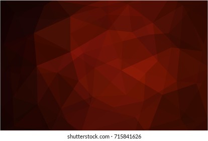 Dark Red vector polygonal illustration, which consist of triangles. Triangular design for your business. Creative geometric background in Origami style with gradient