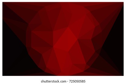 Dark Red vector polygonal illustration, which consist of triangles with a gemstone in center. Triangular design of a huge diamond for your business. Creative geometric background of gems.