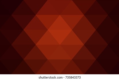 Dark Red vector polygonal illustration, which consist of triangles. Triangular design for your business. Creative geometric background in Origami style with gradient
