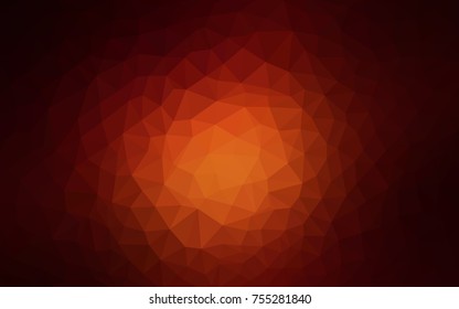 Dark Red vector polygonal illustration, which consist of triangles. Triangular design for your business. Creative geometric background in Origami style with gradient
