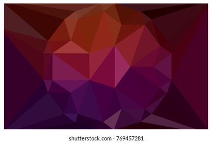 Dark Red vector polygonal illustration, which consist of triangles with a gemstone in center. Triangular design of a huge diamond for your business. Creative geometric background of gems.