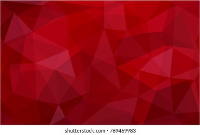 Dark Red vector polygonal illustration, which consist of triangles. Triangular pattern for your business design. Geometric background in Origami style with gradient. 