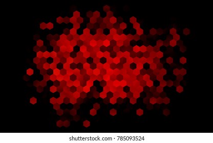 Dark Red vector polygonal illustration, which consist of hexagons. Hexagonal design for your business. Creative geometric background in Origami style with gradient