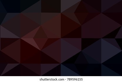 Dark Red vector polygonal illustration, which consist of triangles. Triangular design for your business. Creative geometric background in Origami style with gradient