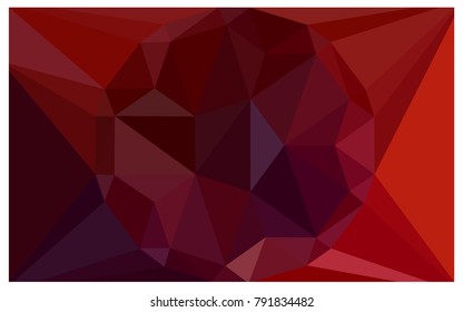 Dark Red vector polygonal illustration, which consist of triangles with a gemstone in center. Triangular design of a huge diamond for your business. Creative geometric background of gems.