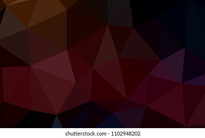 Dark Red vector polygonal pattern. A sample with polygonal shapes. Template for cell phone's backgrounds.