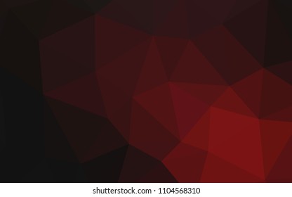 Dark Red vector polygonal pattern. Triangular geometric sample with gradient.  A completely new design for your leaflet.