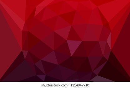 Dark Red vector polygonal pattern with a diamond. A sample with polygonal shapes. Textured pattern for your backgrounds.
