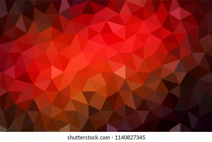 Dark Red vector polygonal pattern. Colorful abstract illustration with triangles. New template for your brand book.