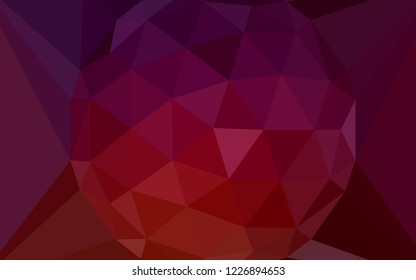 Dark Red vector polygonal pattern with a diamond. Colorful abstract illustration with triangles. Triangular pattern for your design.