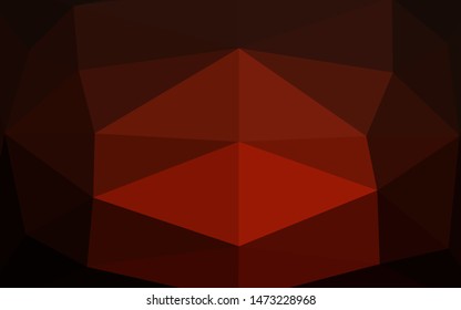 Dark Red vector polygonal pattern. Triangular geometric sample with gradient.  Brand new design for your business.