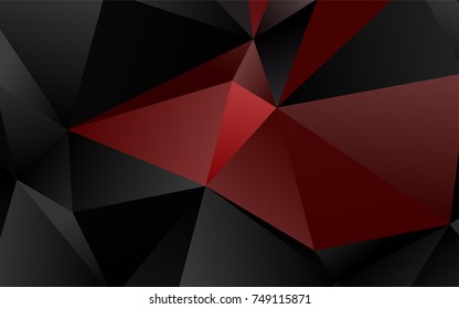 Dark Red vector polygonal pattern. Triangular geometric sample with gradient.  The textured pattern can be used for background.