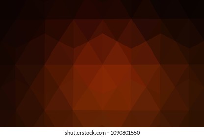Dark Red vector polygonal template. Modern abstract illustration with triangles. Triangular pattern for your design.