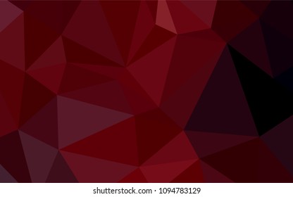 Dark Red vector polygonal template. Creative illustration in halftone style with gradient. Triangular pattern for your business design.