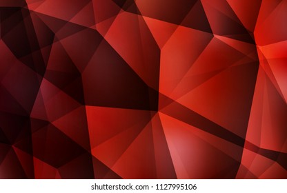 Dark Red vector polygonal template. Shining polygonal illustration, which consist of triangles. Template for cell phone's backgrounds.