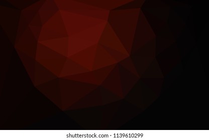 Dark Red vector polygonal template with a heart in a centre. Colorful abstract illustration with triangles. A completely new design for your leaflet.