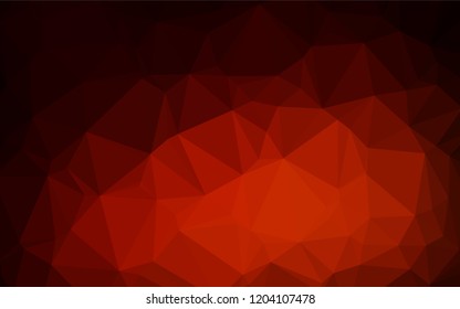 Dark Red vector polygonal template. A vague abstract illustration with gradient. Triangular pattern for your business design.